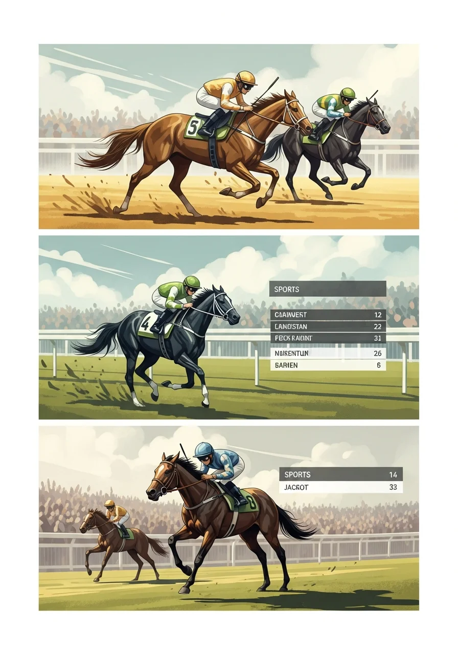 Vue d'une course de chevaux sur un hippodrome